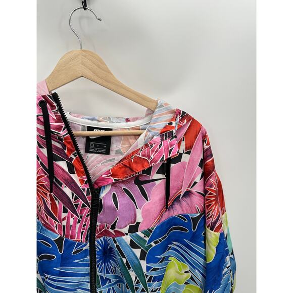 Nike Sportswear Tropical Windrunner Cropped Icon Clash Women Full Zip Jacket S - Picture 5 of 8